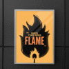 mockup of a framed poster hanging on a dark modern wall 1351 el1