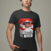 mockup of a man standing in a studio with a gildan t shirt m327708