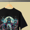 oversized round neck t shirt mockup featuring a wooden hanger m389151