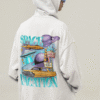 back view mockup of a man covering his hair with his pullover hoodie m26664 8