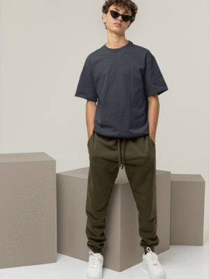 Navy Blue Plain Oversized T-Shirt