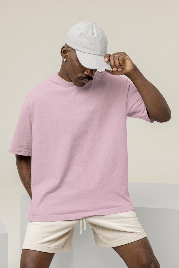 Light Pink Plain Oversized T-Shirt