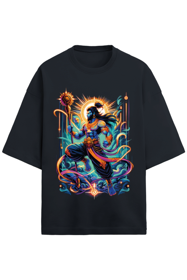 Angry Hanuman Unisex Terry Oversized T-Shirt - Image 2