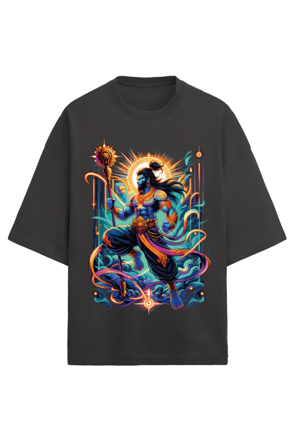 Angry Hanuman Unisex Terry Oversized T-Shirt - Image 3
