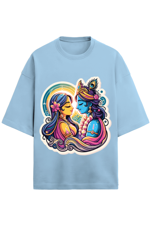Lord Krishna Unisex Terry Oversized T-Shirt - Image 3