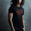 round neck bella canvas tee mockup of a long haired male model m33213 scaled