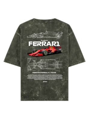 Ferrari F1 Acid Wash Oversized T-shirt