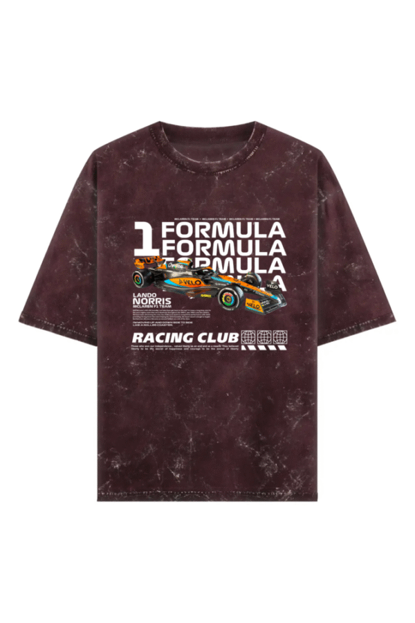 Lando Norris F1 Acid Wash Oversized T-Shirt - Image 2