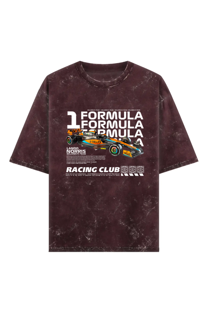Lando Norris F1 Acid Wash Oversized T-Shirt - Image 2