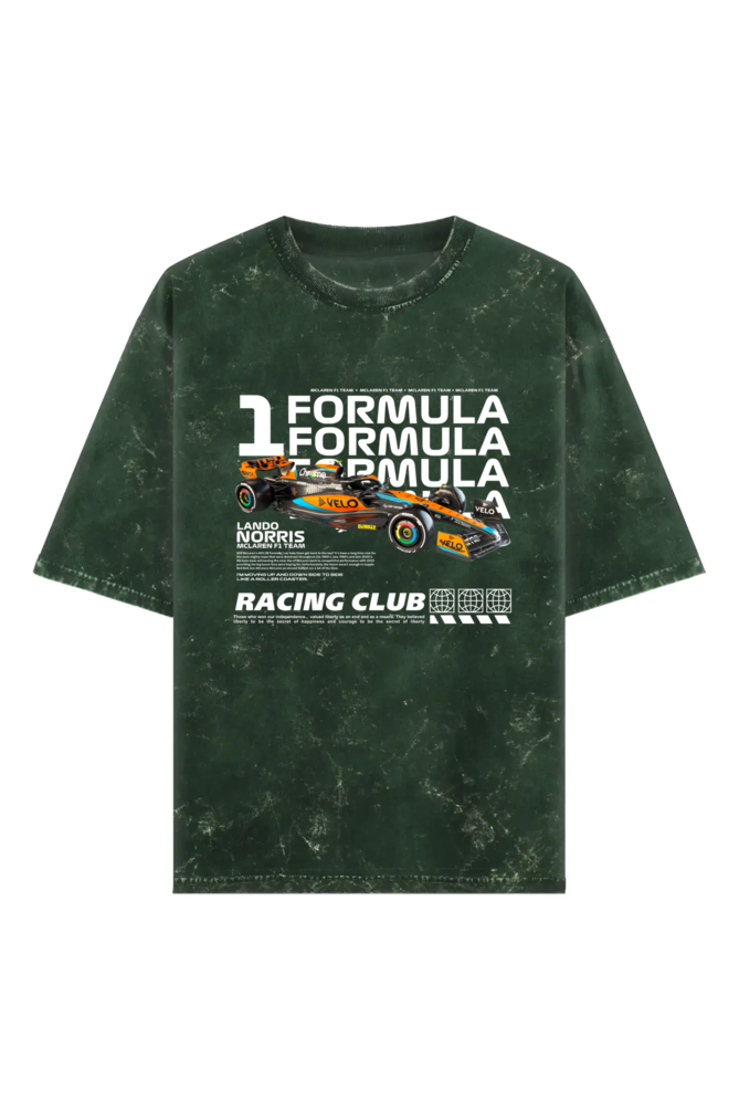 Lando Norris F1 Acid Wash Oversized T-Shirt - Image 3