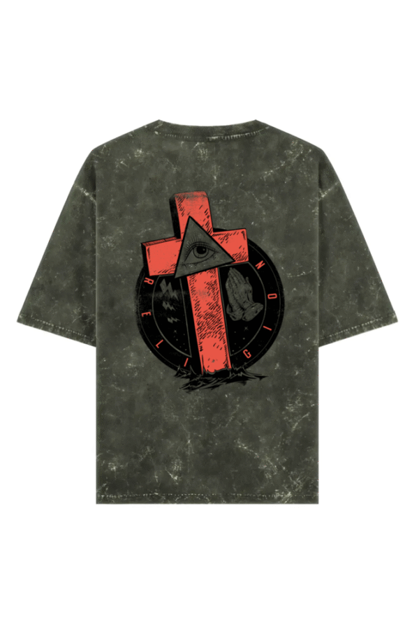 Religion Acid Wash Oversized T-Shirt