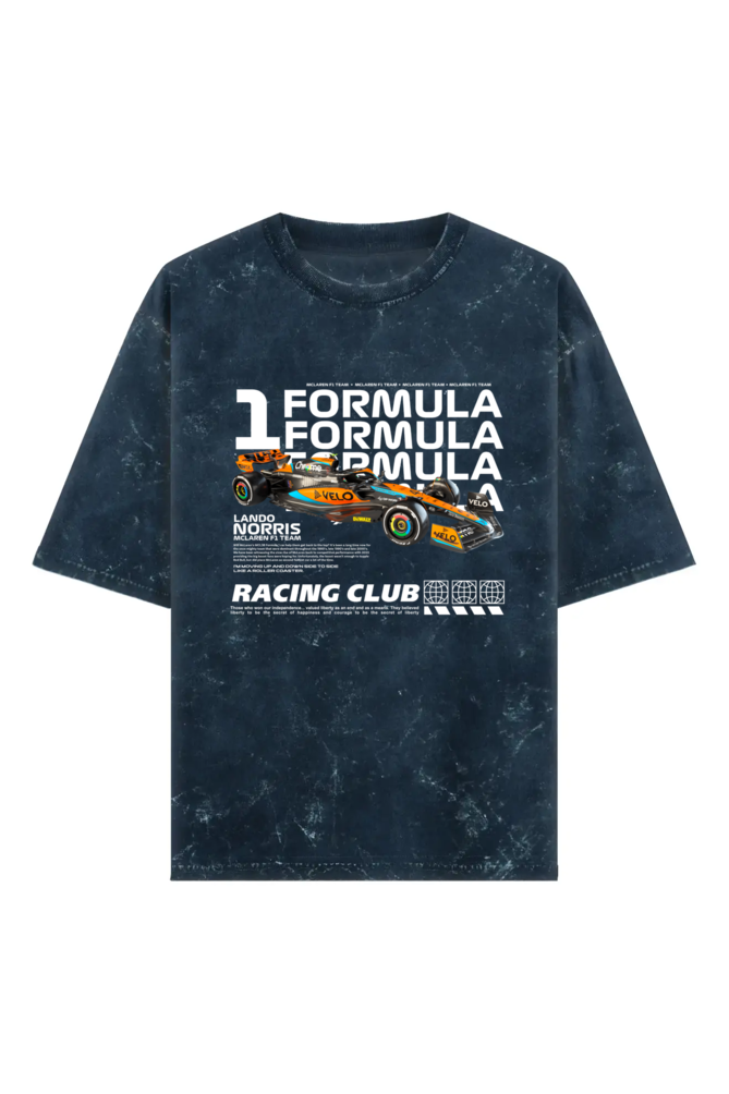 Lando Norris F1 Acid Wash Oversized T-Shirt - Image 4