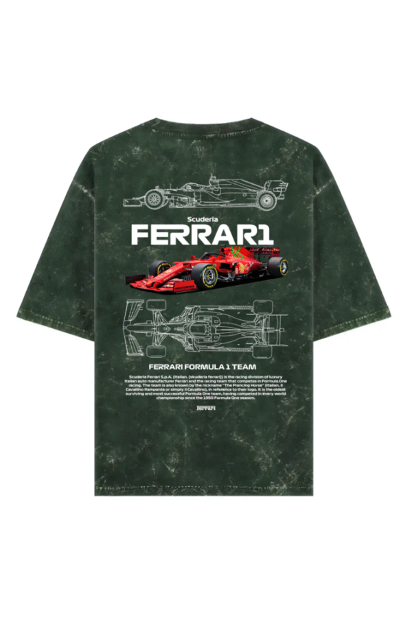Ferrari F1 Acid Wash Oversized T-shirt | Vintage Motorsport Style