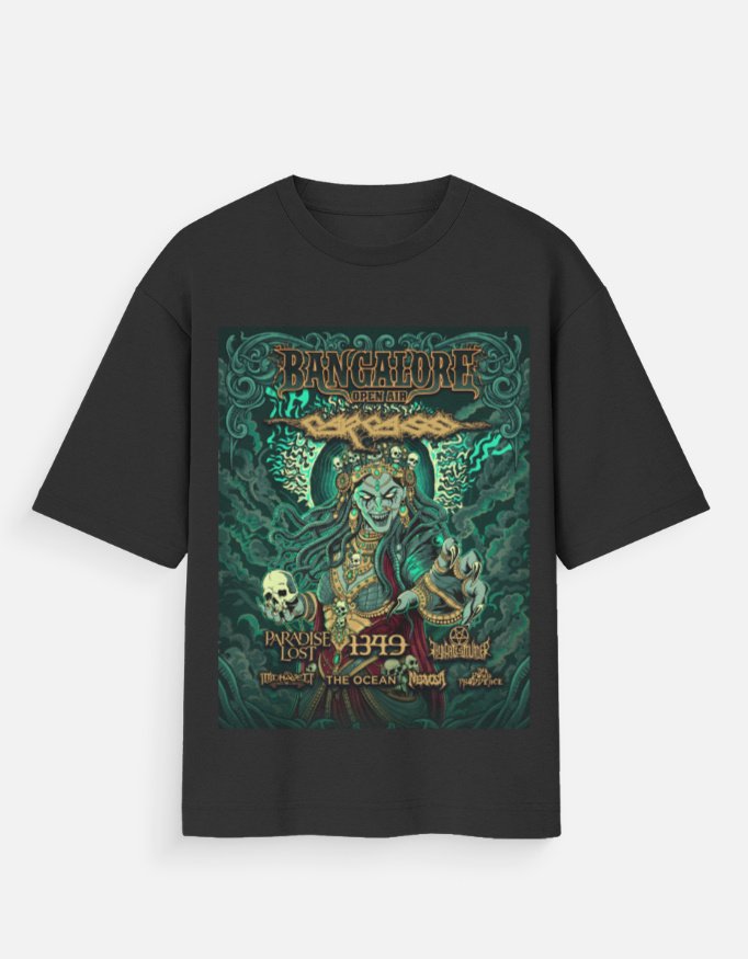 Metal Club Front Print Unisex Oversized Standard T-Shirt